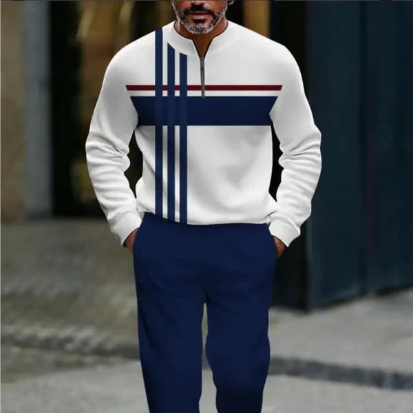 Conjunto de jersey y pantalón con estampado gráfico para hombre