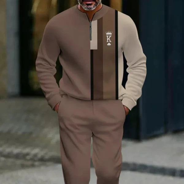 Conjunto de jersey y pantalón con estampado gráfico para hombre